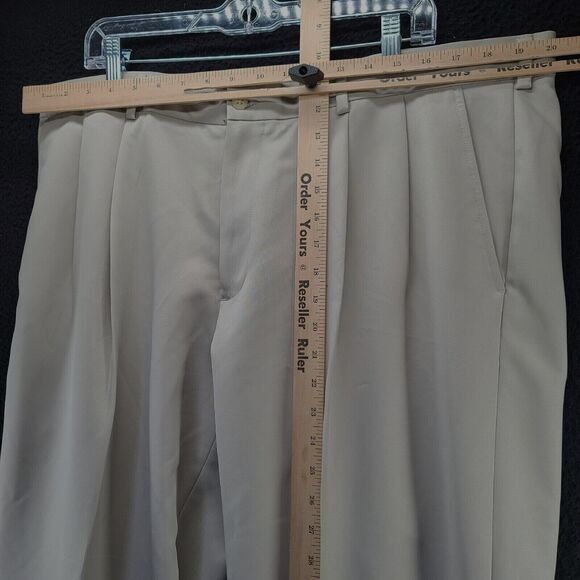 Van Heusen Mens Traveler Pants Beige Size 40 100% Polyester Zip Button Closure - Picture 3 of 12